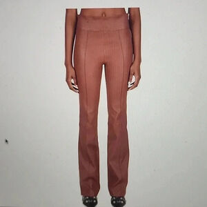 HELMUT LANG HIGH-WAIST LEATHER PANTS SIZE 00